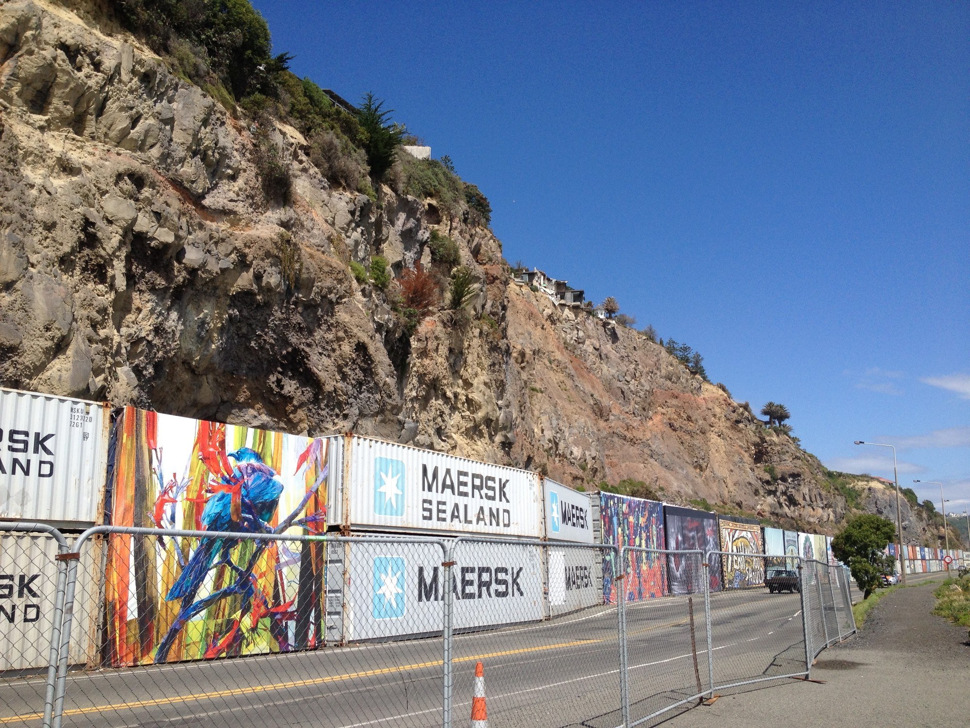 Shipping container retaining walls