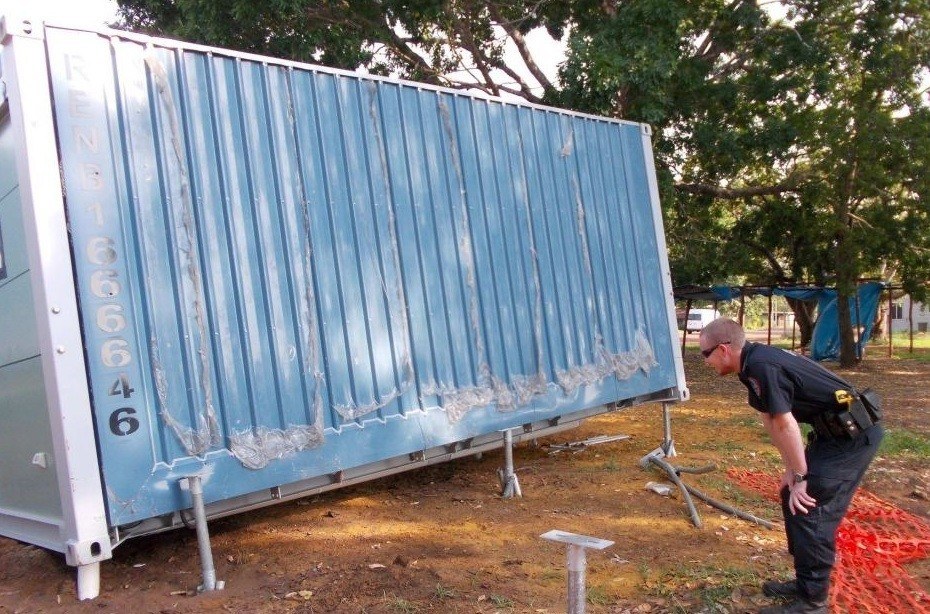 Foundations and footings for shipping containers