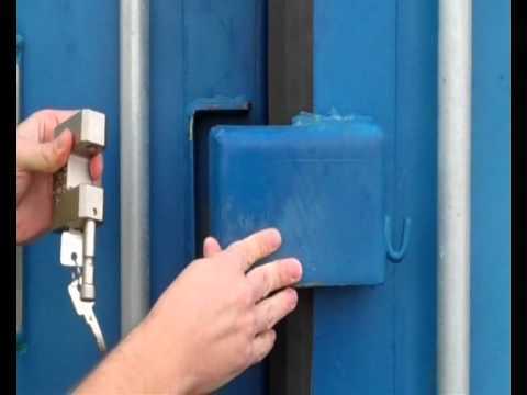 Locking a shipping container